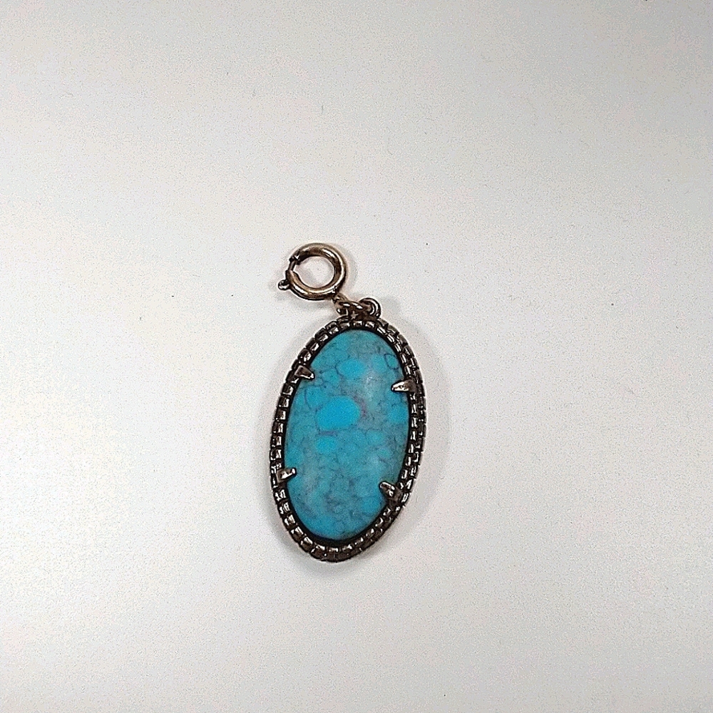 Charm blue turquoise faux stone, gold tone - Picture 2 of 5